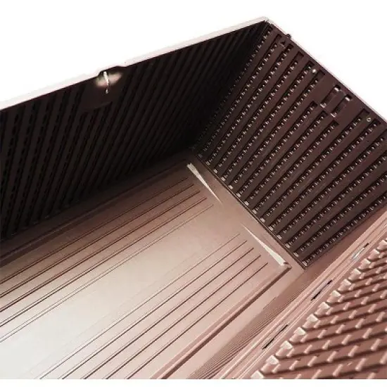 Plastic Development Group 105-Gallon Weather-Resistant Resin Outdoor Patio Storage Deck Box with Lid Retainer Straps, Java Brown image {4}