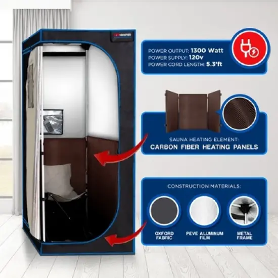 Compact Infrared Home Sauna: Easy Sit-in Design, Spa Size, Detox Therapy, Foldable Chair, Energy Efficient, Zippers for Reading, image {1}