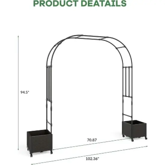 Metal Garden Arch, Wedding & Event Decoration, Garden Trellis for Climbing Plants, Balloon Decor Garden Arch Arbor, Raised Planter Box image {2}