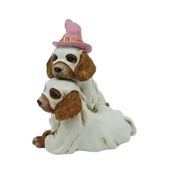 Transpac Resin Ghost Dressed Dogs Figurines Halloween Decor Multicolor Tabletop Gifts Fun Unique Indoor Decorations image {1}