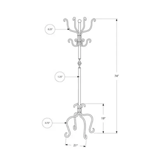 Coat Rack - Traditional Hammered Black Metal - EveryRoom image {3}