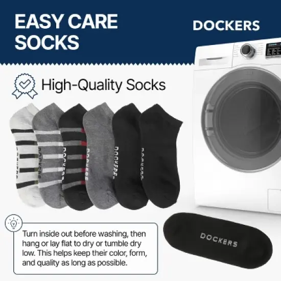 Dockers Men's Socks & Hosiery - 6-Pack Athletic Low-Cut Sport, Workout & Daily Socks for Men image {9}