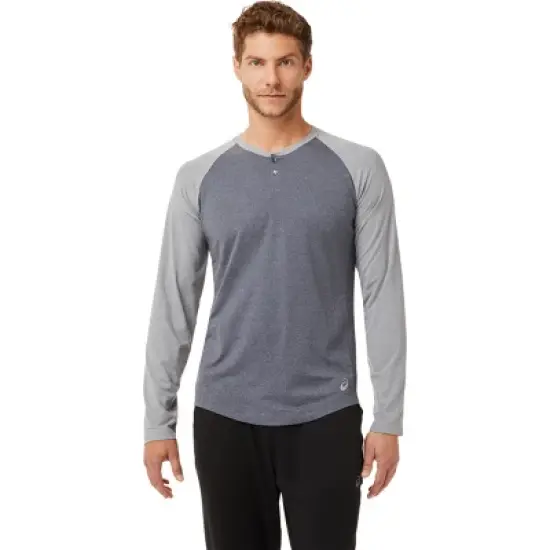 ASICS Men's Perf Long Sleeve Henley Training Apparel 2031B179 image {4}