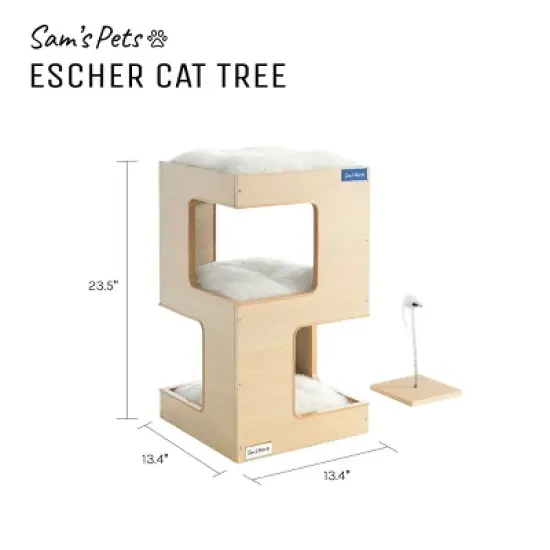 Escher Cat Tree 23.5'' in White Oak image {9}