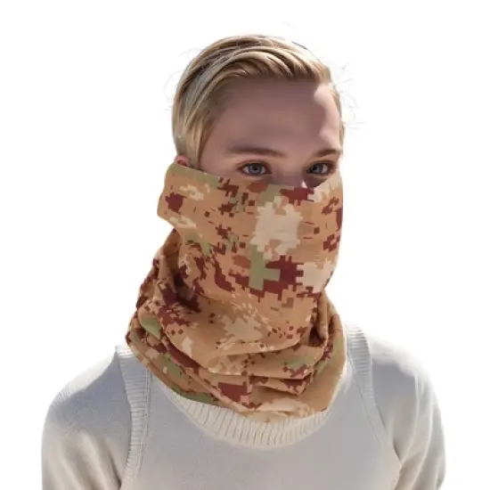 Unique Bargains Sunscreen Camouflage Pattern Face Scarf Mask Brown Yellow 1 Pc image {5}