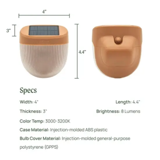 Vego Garden Rippled Solar Plastic Outdoor Wall Lights image {7}