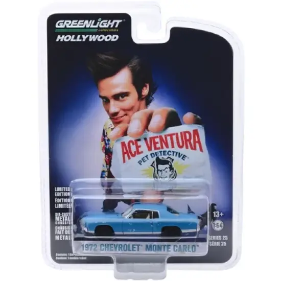 1972 Chevrolet Monte Carlo Light Blue (A Beat Up) "Ace Ventura: Pet Detective" (1994) Movie 1/64 Diecast Car Greenlight image {2}