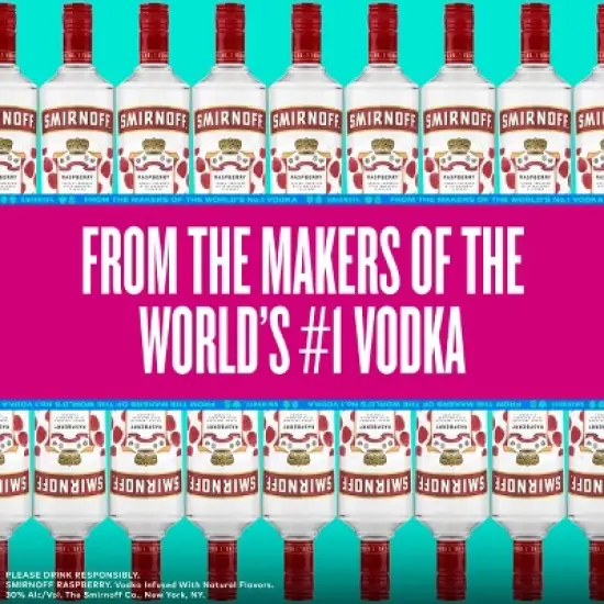 Smirnoff Raspberry Flavored Vodka - 750ml Bottle image {1}