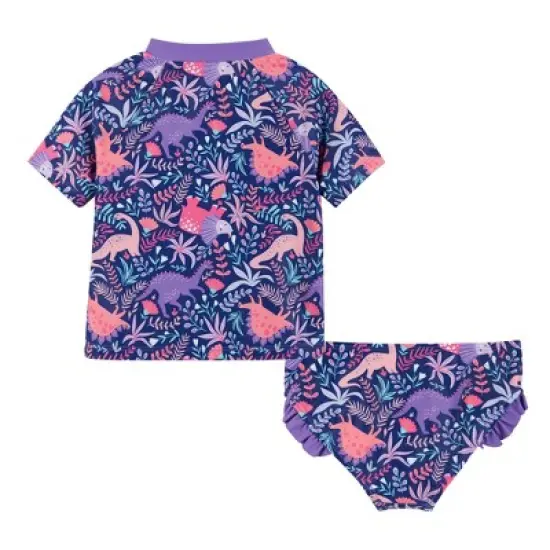 Andy & Evan Kids  Short Sleeve Rashguard Set Purple, Size 6 image {1}