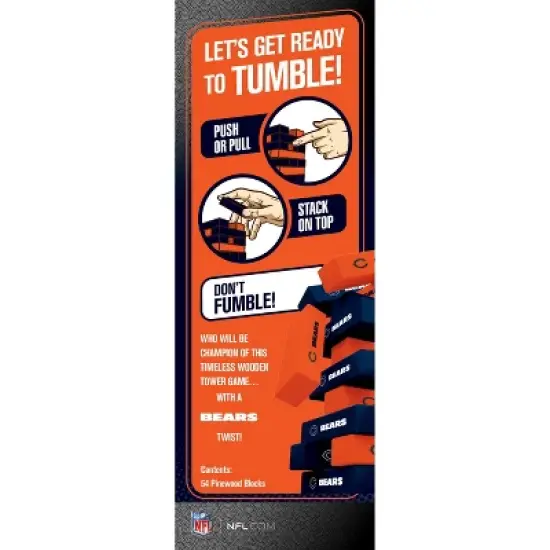 MasterPieces Real Wood Block Tumble Towers - NFL Chicago Bears image {3}