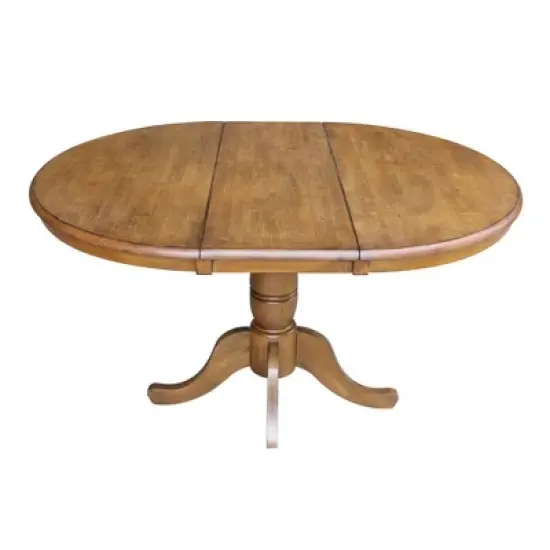 36" Round Dining Table with 12" Leaf - International Concepts image {8}