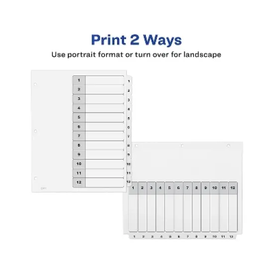 Avery Pre-Printed 12-Tab Numeric Dividers Customizable 11824 image {4}