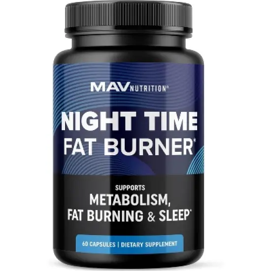 Night Time Fat Burner, Metabolism & Calorie Burn at Rest, Hunger Suppressant and Weight Loss Support, MAV Nutrition, 60ct image {4}