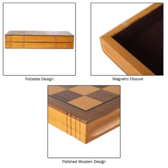 Toy Time Wooden Book-Style Chessboard With Staunton Chessmen image {3}