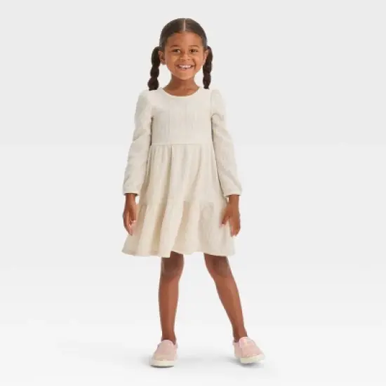 Toddler Girls' Cozy Waffle Dress - Cat & Jack&trade; Beige image {2}