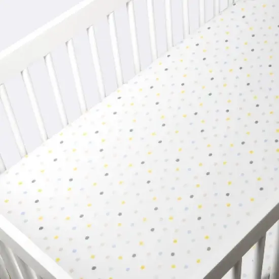 Polyester Rayon Jersey Fitted Crib Sheet - Cloud Island&trade; Multi Dot image {2}