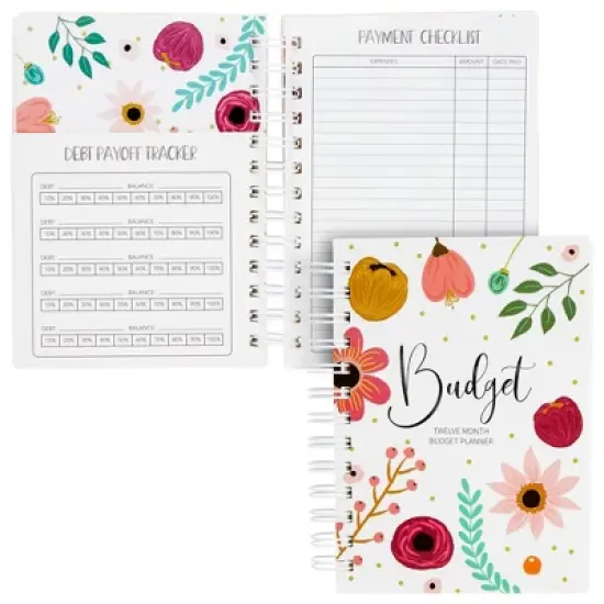 Paper Junkie Floral Monthly Budget Planner, Bill Organizer with 24 Pockets, Debt Payoff Tracker, Payment Checklist, 5 x 7 in image {10}