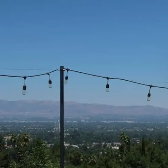 Brightech 12-Bulb LED Ambience Pro Solar 1W 27ft 2700K S14 Outdoor Hanging String Lights Clear Bulb Black Wire image {7}