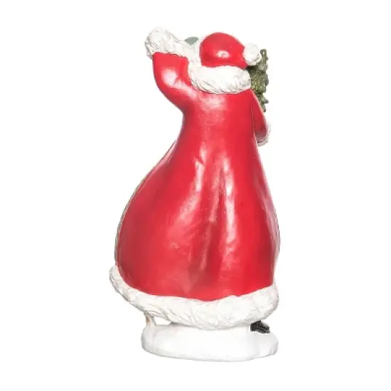 Transpac 12.5 in Multicolor Gilded Accent Santa Figurine Christmas Decorative Object Polyresin image {2}
