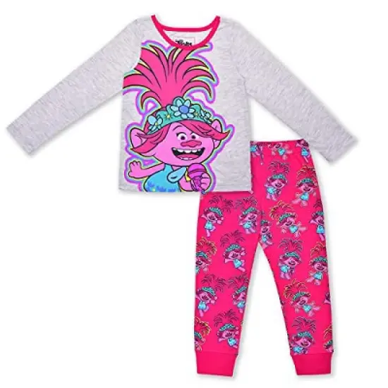 Universal Girl's Trolls Poppy Graphic Printed Long Sleeve Shirt and Jogger Pants Set for kids image {5}