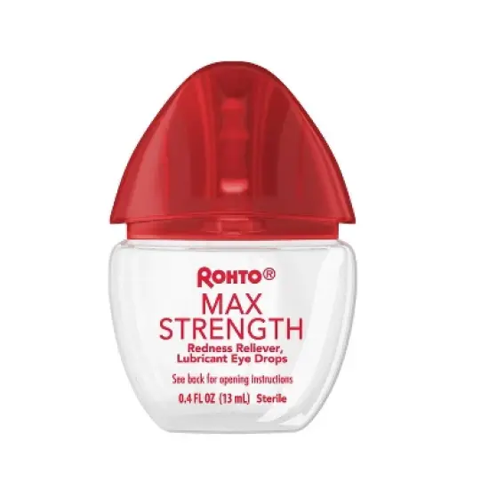 Rohto Max Strength Redness Reliever, Lubricant Eye Drops, Redness & Dry Eye Symptom Relief - 0.4 fl oz image {8}