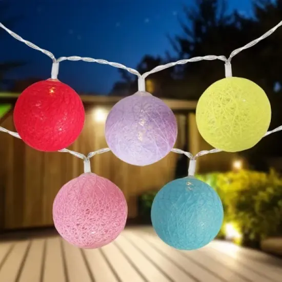 Northlight LED Shere Ball Indoor Outdoor Patio String Light Set - 4.5' Clear Wire - 10ct image {1}