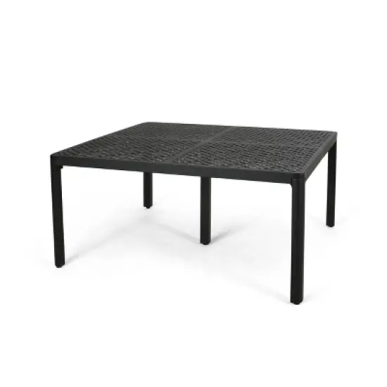 Gulches Patio Dining Tables - 61-Inch Antique Matte Black Woven Design image {3}