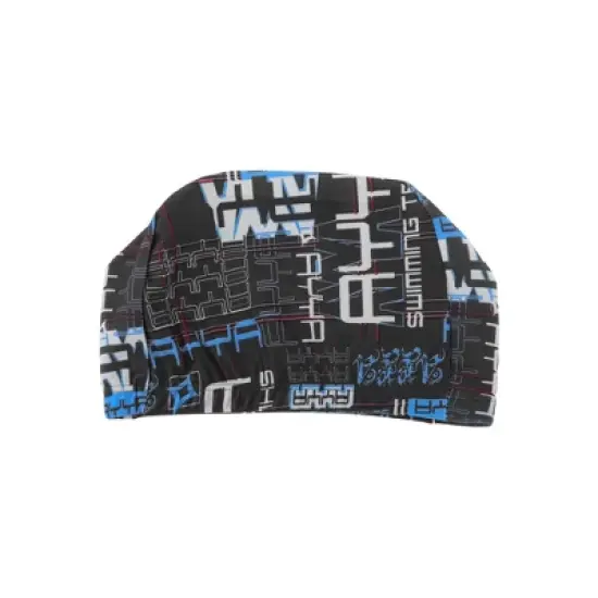 Unique Bargains Polyester Geometric Pattern Swim Cap 5.91"x8.27" Dark Blue White 1 Pc image {5}