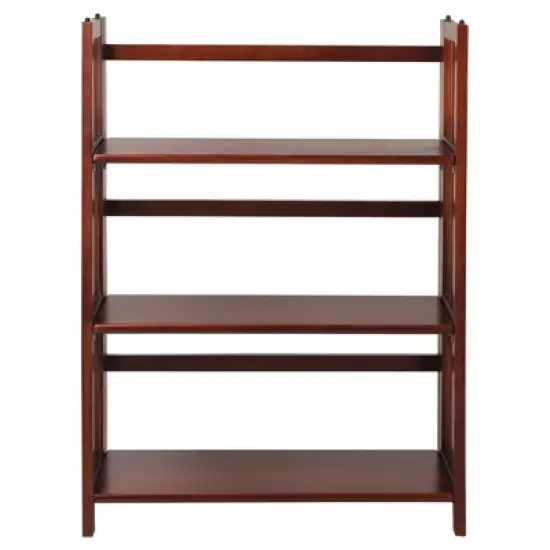 38" Folding 3 Tier Bookshelf Stackable - Flora Home image {9}