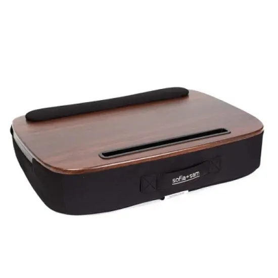 Sofia + Sam Multi Tasking Memory Foam Lap Desk (Brown Wood Top) - Supports Laptops Up to 15 Inches image {6}