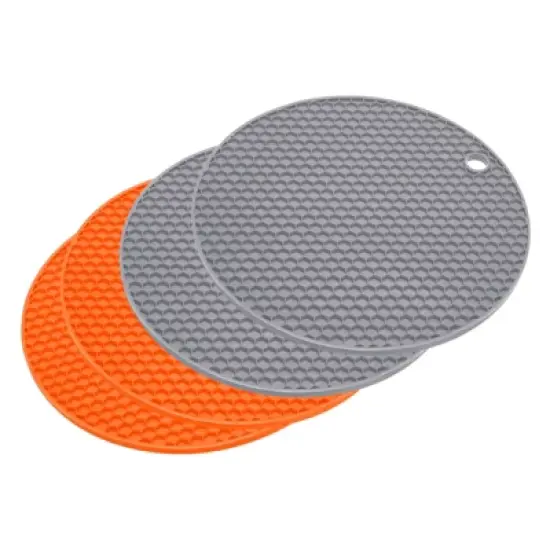 Unique Bargains Silicone Pot Holder Teapot Coaster Trivet Mat 4 Pcs image {19}