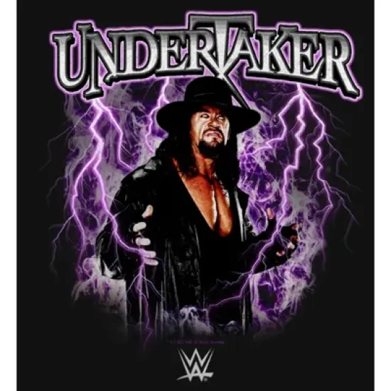 Girl's WWE Undertaker Purple Lightning Logo T-Shirt image {1}