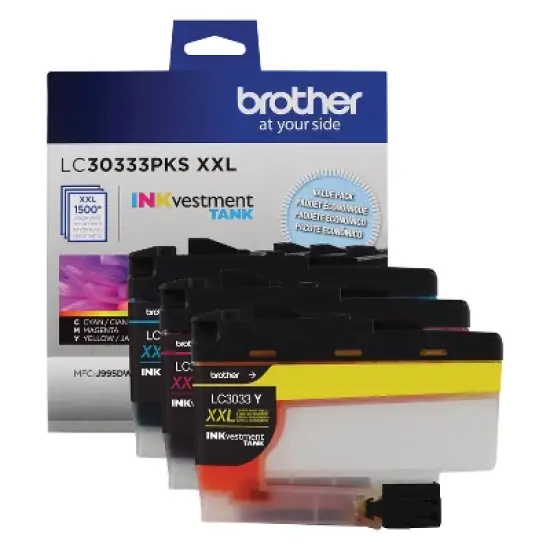 Brother LC30333PKS INKvestment Super High-Yield Ink  1500 Pg-Yield  Cyan/Magenta/Yellow image {3}