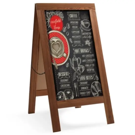 Casafield 40" x 20" A Frame Chalkboard Sign, Double-Sided Magnetic Wooden Menu Board for Caf&eacute;s, Restaurants, Sandwich Shops, Sidewalks, and Weddings image {9}