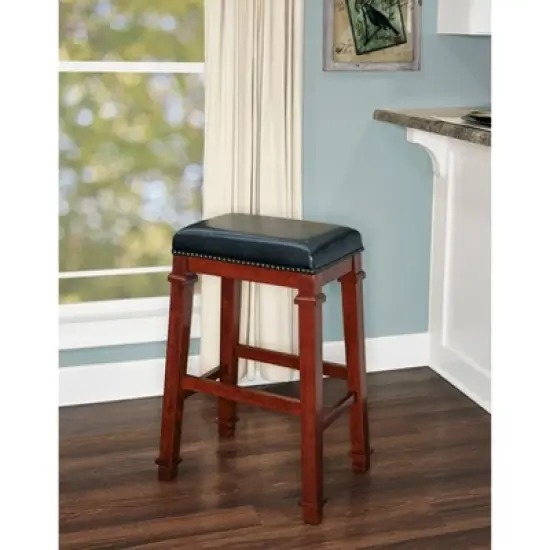 Kennedy Backless Barstool Wood - Linon image {1}