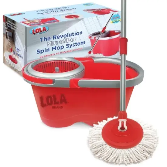 Lola Products Revolution Spin Mop & Bucket System, Braided Mop Head, Durable Alloy Handle, 360 Spinning Action, Great for Any Hard Floor Surface image {7}