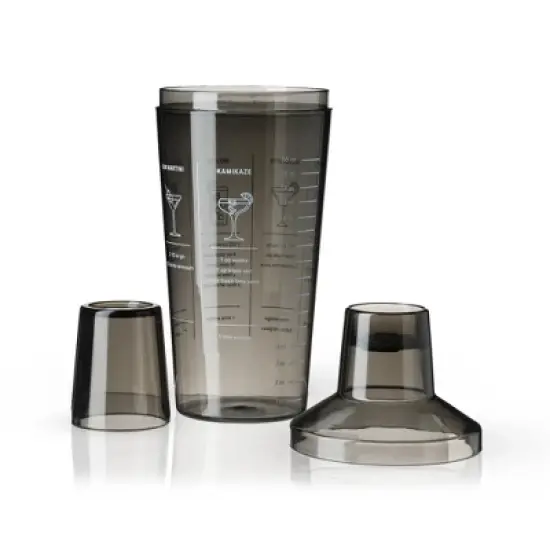 True Smoke Recipe Shaker, Tinted Plastic Cocktail Shaker, Includes 7 Drink Recipes with Measurements, Gray Finish image {8}