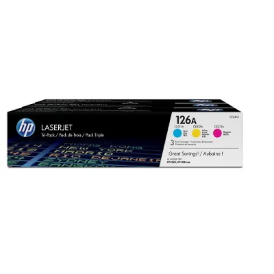 HP 126A 3-pack Cyan/Magenta/Yellow Original LaserJet Toner Cartridges, Per image {7}