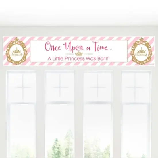 Big Dot of Happiness Little Princess Crown - Pink and Gold Princess Baby Shower Decorations Party Banner image {3}