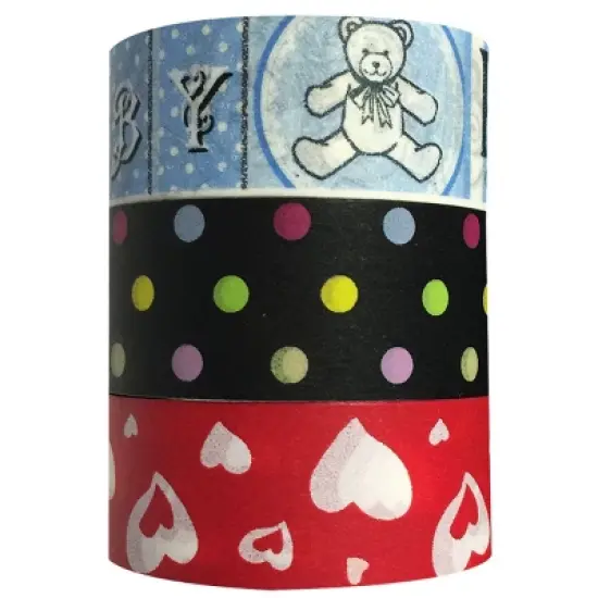Wrapables Adorable Washi Masking Tape (Set of 3) image {1}