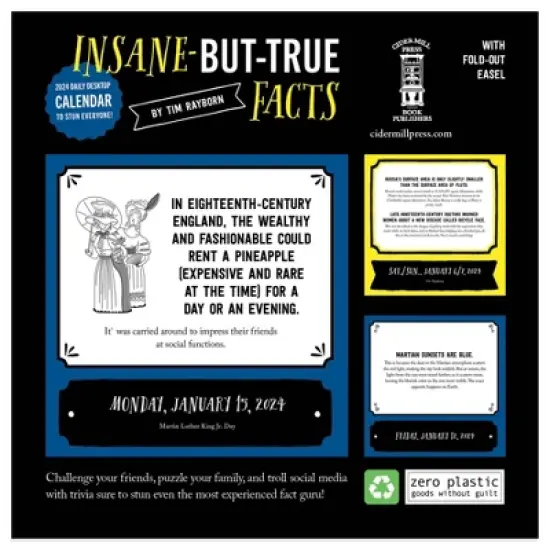 TF Publishing 2024 Daily Desktop Calendar 5.25"x5.25" Insane But True image {5}