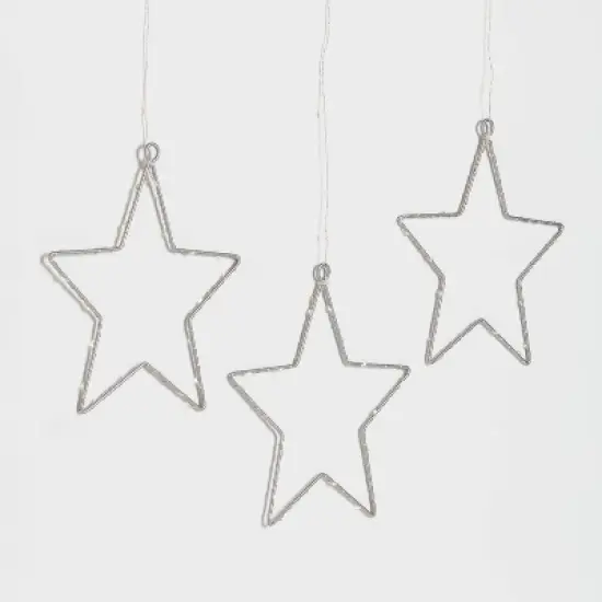 3pk 12in Lighted Window Curtain Stars Christmas Novelty Silhouette Lights Warm White - Wondershop&trade; image {2}