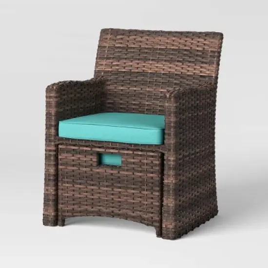 Halsted 5pc Wicker Small Space Patio Furniture Set - Threshold image {2}
