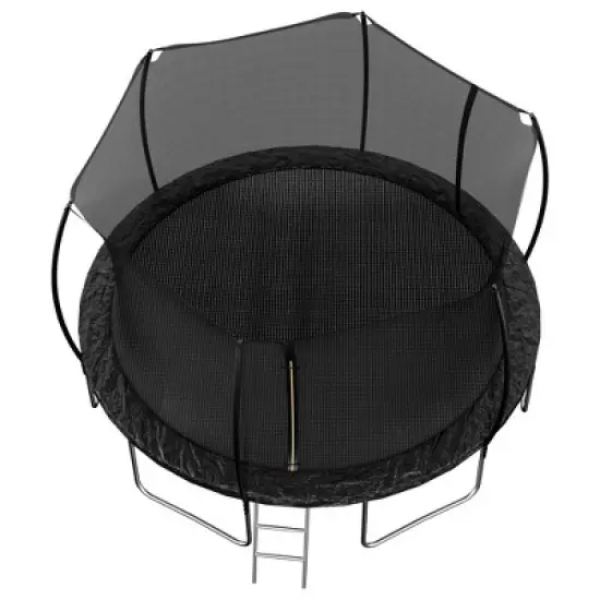 QingMoon 14FT Trampoline With Fence,360-Degree Safety Net,Double-side color pad,Ladder,Curved Fence Pole Built To Last For Kids And Adults image {7}
