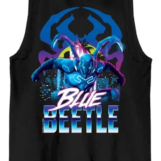 Blue Beetle Movie Key Art Crew Neck Sleeveless Black Men's Tank Top image {1}