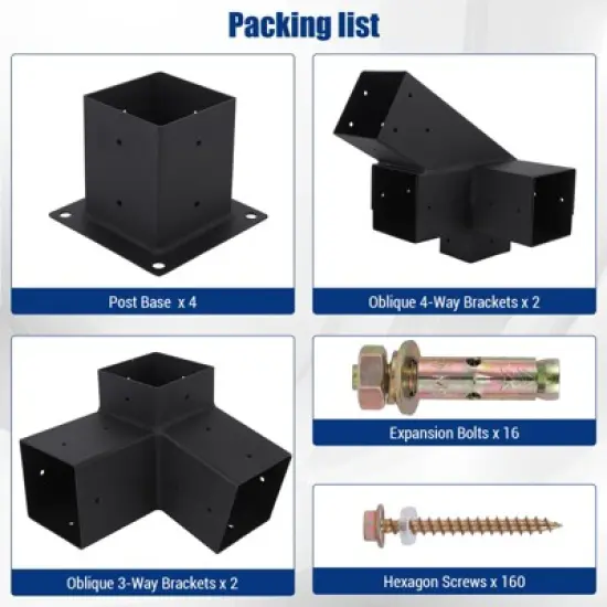 Pergola Bracket Kit,for Gazebos, Patio Pergolas, Log Cabin Outdoor image {6}