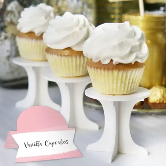 Big Dot of Happiness Pink Elegantly Simple - Guest Party Favors Tent Buffet Card - Table Setting Name Place Cards - Set of 24 image {3}