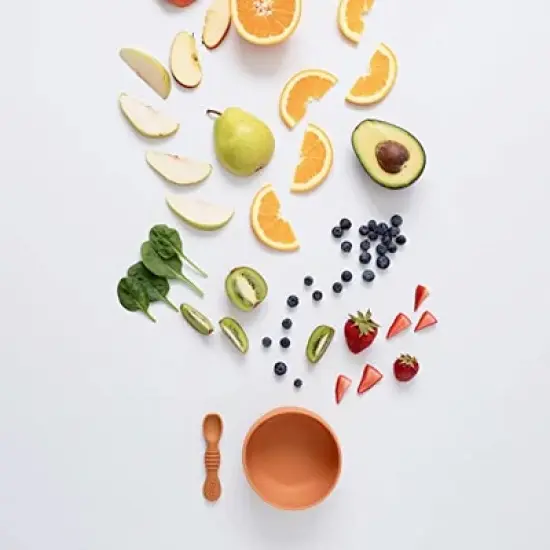 Simka Rose Silicone Baby Bowl and Spoon Set image {1}