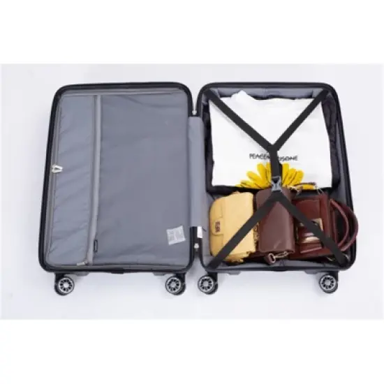 FATMOON Hardshell Suitcase Double Spinner Wheels PP Luggage Sets Lightweight Durable Suitcase with TSA Lock, Set of 3(20/24/28) image {6}