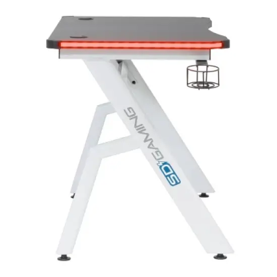 Icon PC Gaming Desk with Built-in Charging Station and LED Lights Black - SD Gaming image {26}